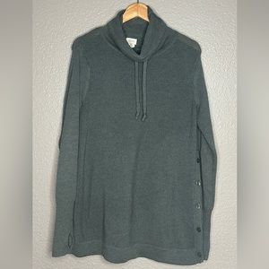 Sigrid Olsen Sage Cowl Neck Thumbhole Tunic Sweater